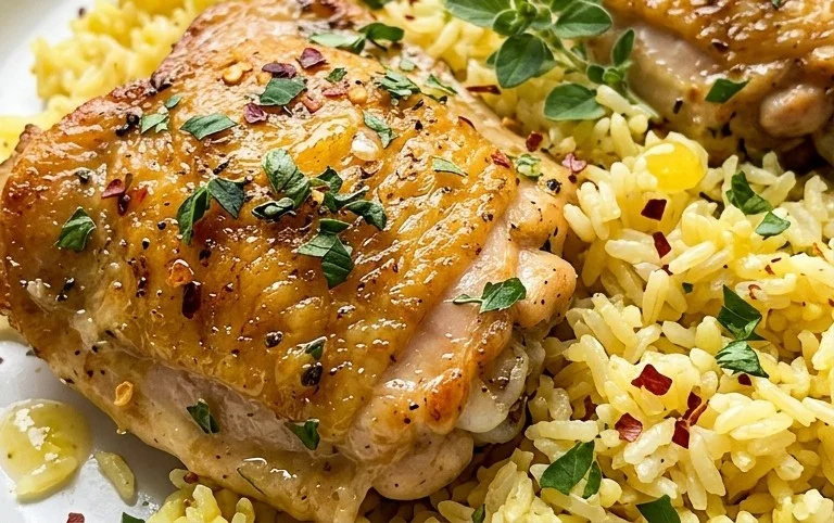 Greek Chicken and Lemon Rice (30 Minutes, One-Pot)