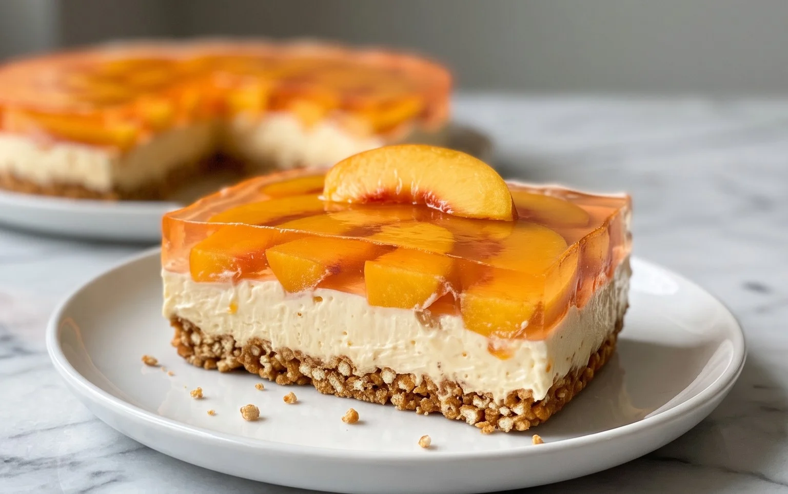 Peach Pretzel Salad Dessert