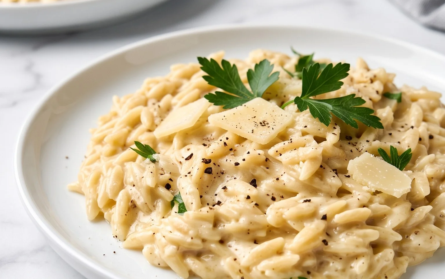 Creamy Garlic Parmesan Orzo