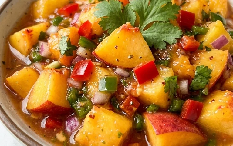 Sweet & Spicy Peach Salsa Canning Recipe