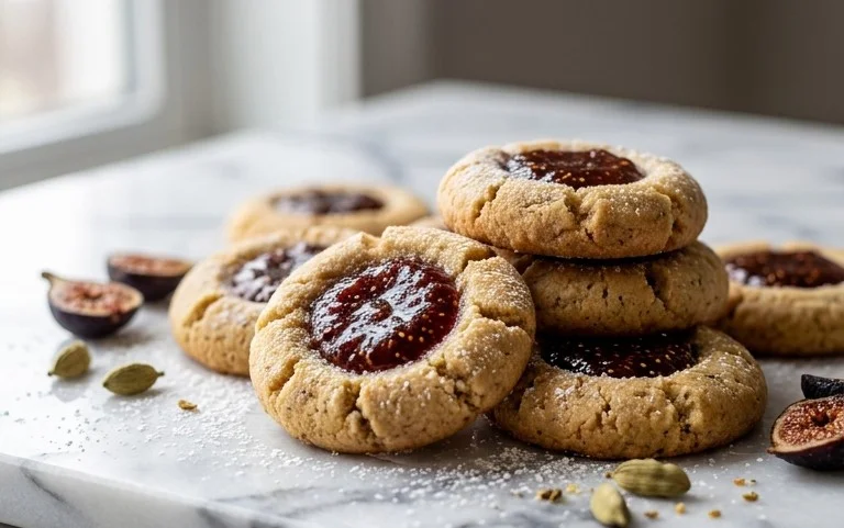 Cardamom Fig Thumbprint Cookies