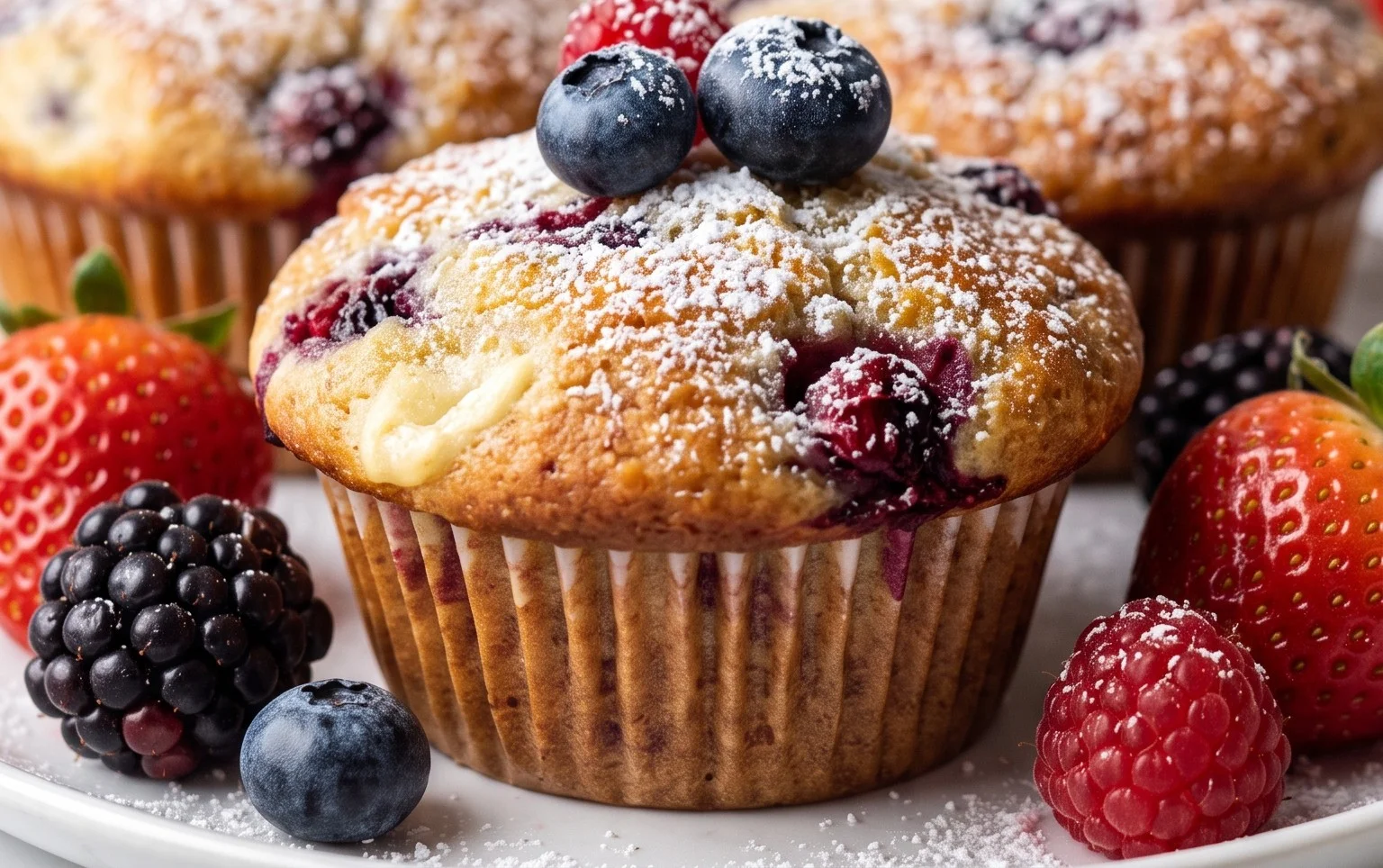 Berry Cream Cheese Muffins