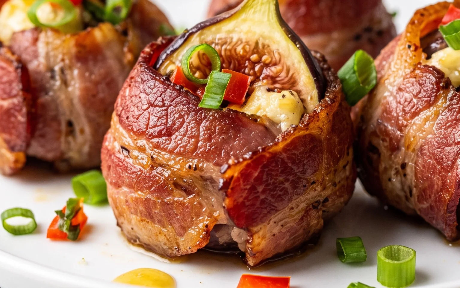 Beef Bacon Wrapped Stuffed Figs