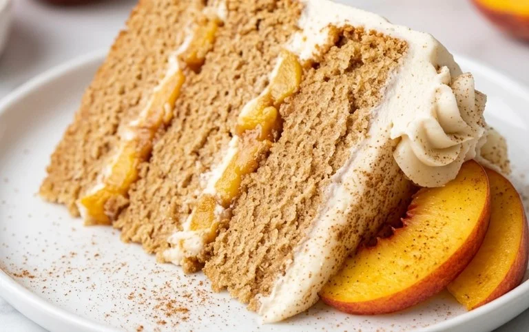 Brown Sugar Layer Cake with Peach Filling