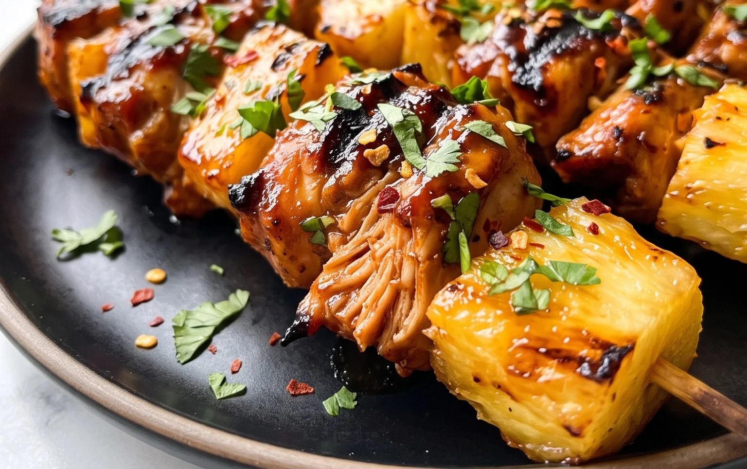These Chipotle Pineapple Bang Bang Chicken Skewers: