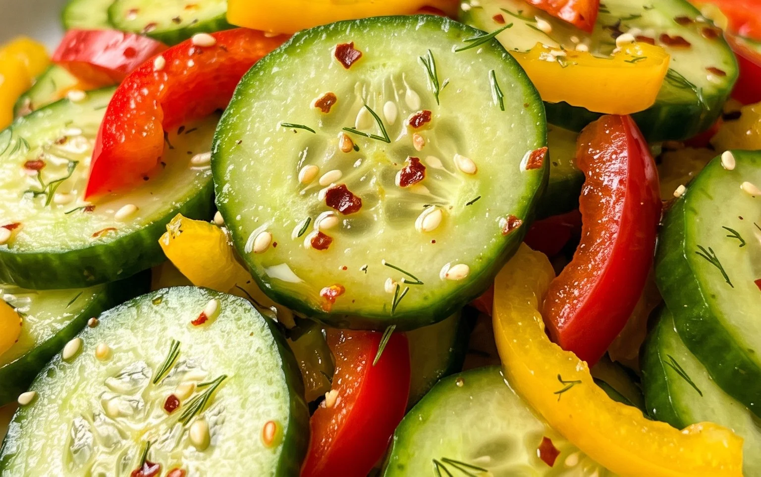 Viral TikTok Cucumber & Bell Pepper Salad