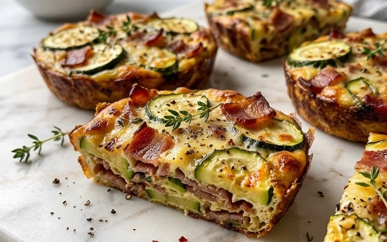 Zucchini and Beef Bacon Slice
