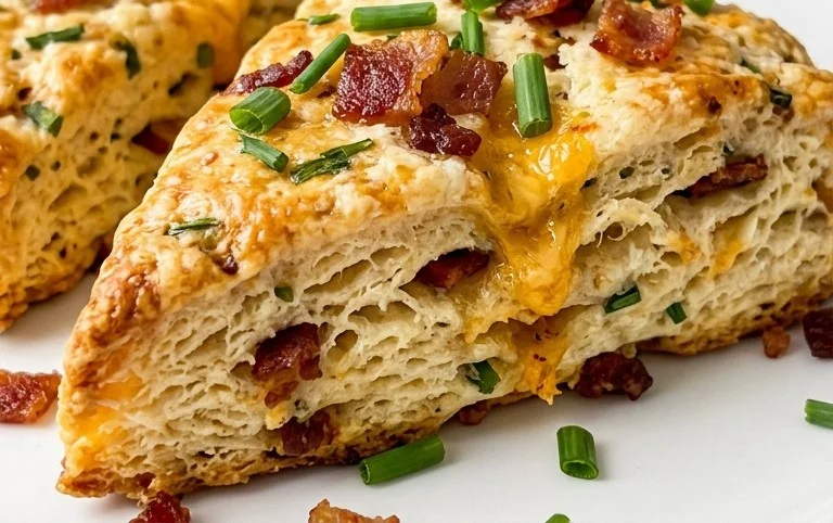 Beef Bacon Cheddar and Chive Scones