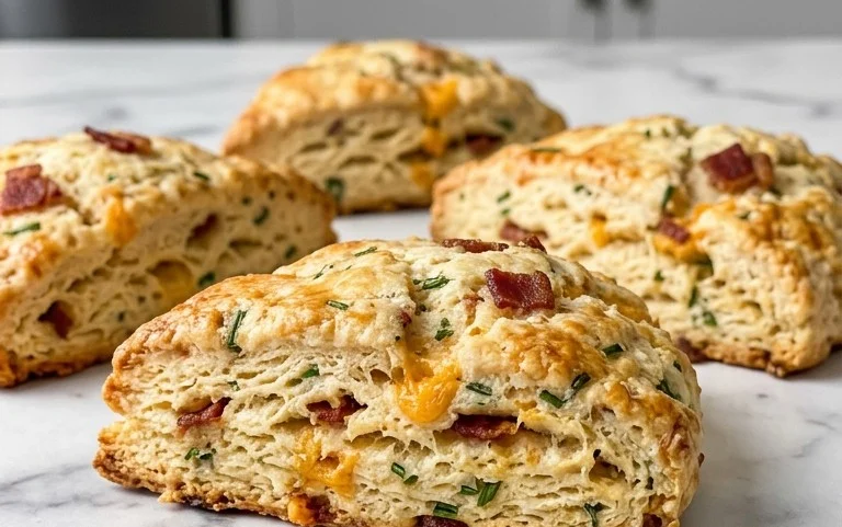 Beef Bacon Cheddar and Chive Scones