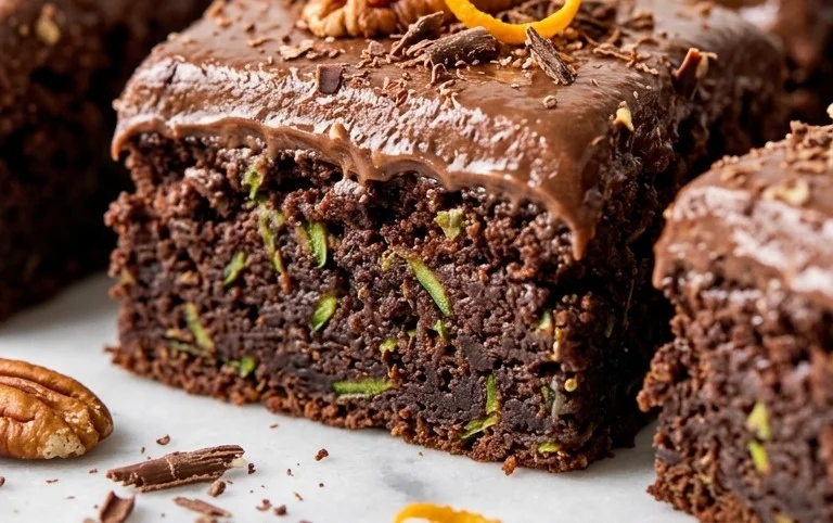 Zucchini Brownies with 1 minute Frosting!