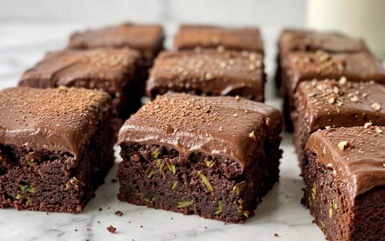 Zucchini Brownies with 1 minute Frosting!