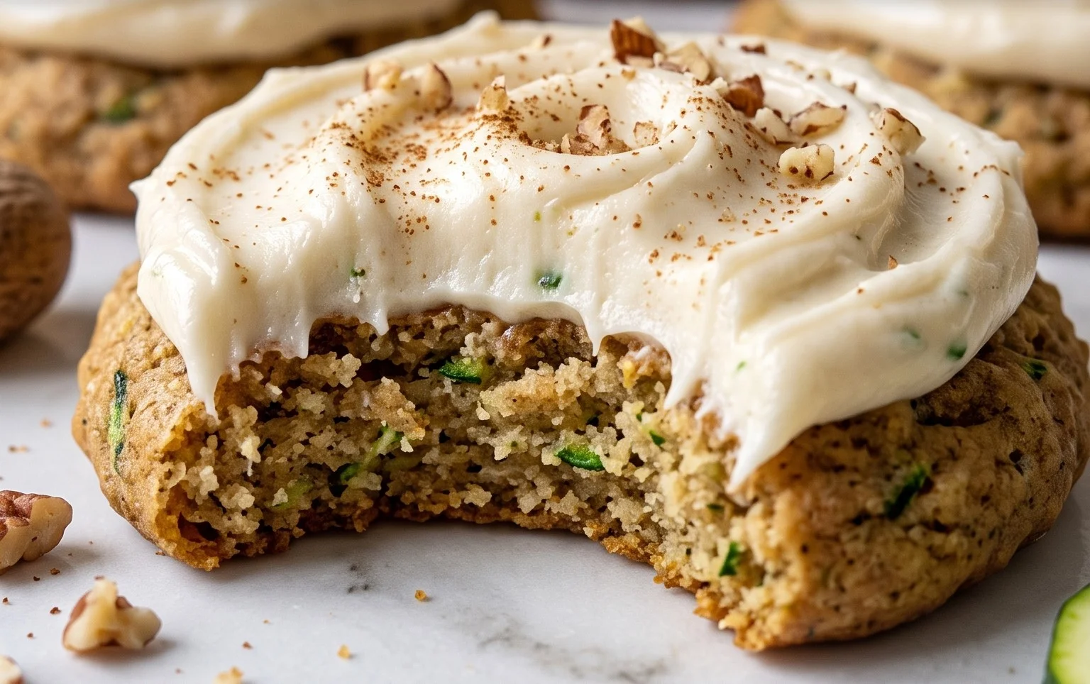 Zucchini Cookies with Cream Cheese Frosting